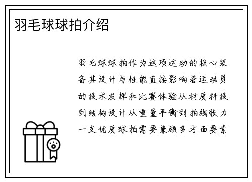 羽毛球球拍介绍